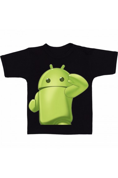 Tricou Android, Salut! negru