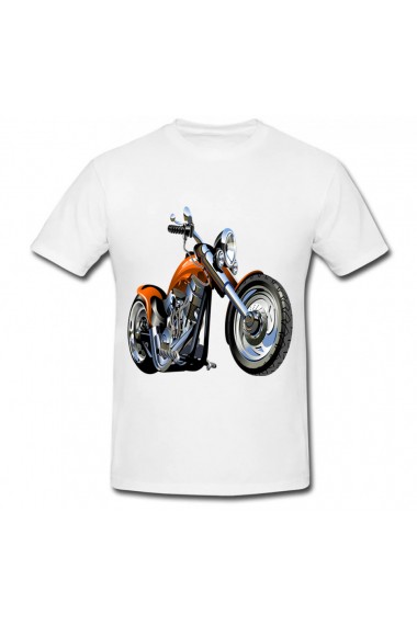 Tricou Motorcycle vector alb