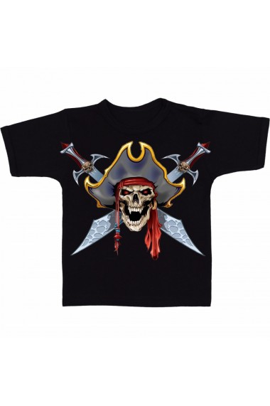Tricou Pirate skull tattoo negru