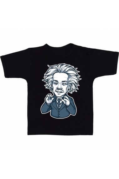 Tricou negruert Einstein stiker negru