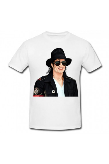 Tricou Michael Jackson portret alb