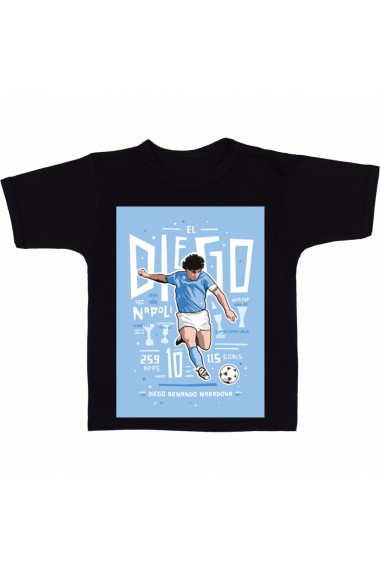 Tricou Diego Maradona logo negru