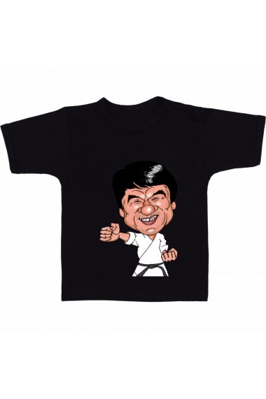 Tricou Jackie Chan cartoon negru