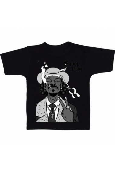Tricou Snoop Dogg smoking cartoon negru