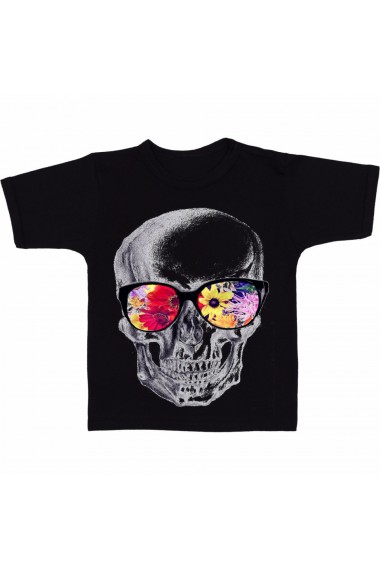 Tricou Mexican skull of glasses negru
