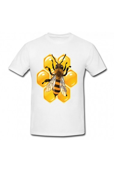 Tricou Bee and honey alb