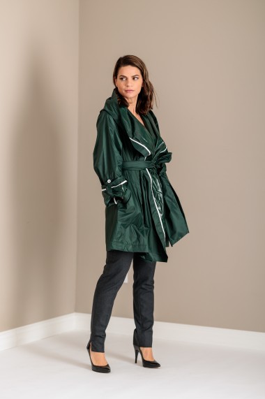 Trench din fas, verde, Rodis