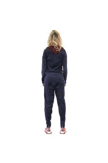 Trening dama sport chic din catifea bleumarin cu gluga