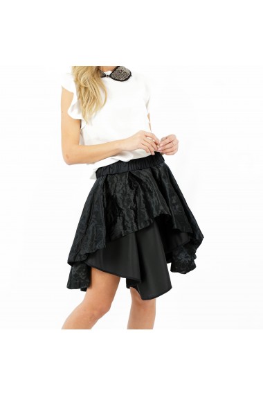 Fusta eleganta midi din satin si tafta