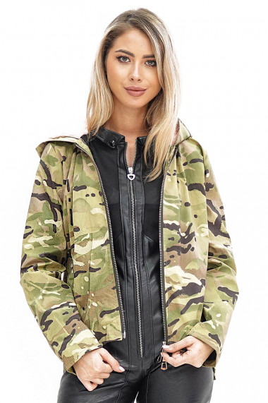 Jacheta dama Army impermeabila cu gluga