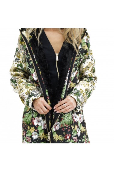 Jacheta lunga cu imprimeu floral