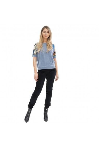 Bluza casual cu maneca scurta albastra
