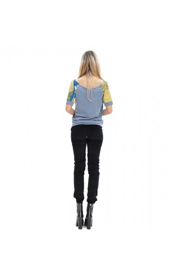 Bluza casual cu maneca scurta albastra