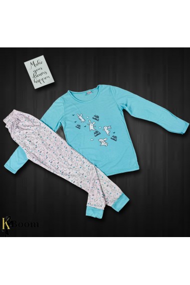 Pijama Little Rabbits Albastru