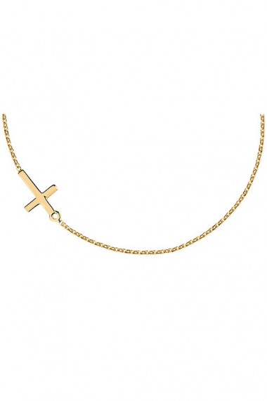 Colier pandantiv cruce din argint 925, Ludique Jewelry, auriu