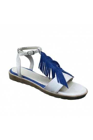 Sandale plate Luisa Fiore LESA bej/albastru