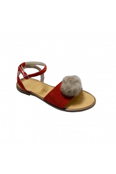 Sandale plate Luisa Fiore VICE rosu