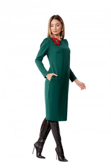 Rochie Roxy Fashion Flavia cu buzunare laterale - verde