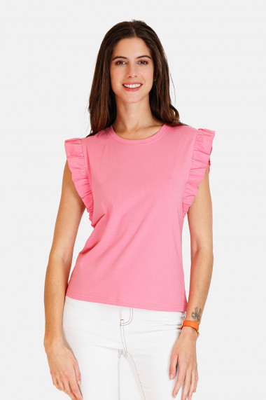 Bluza din bumbac Assuili A24-30 Fuchsia