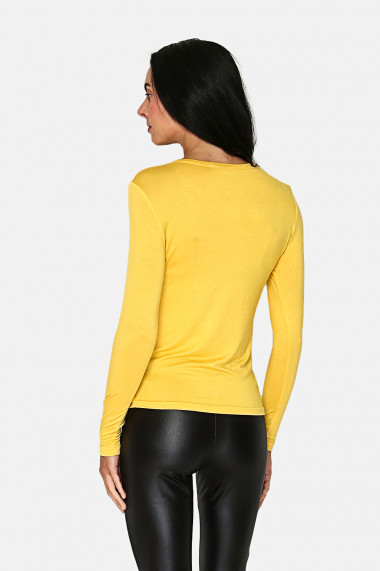Bluza din viscoza si matase ASC1301 Galben