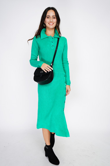 Rochie din casmir Assuili ASF2360 Verde