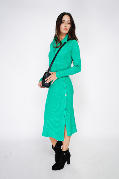 Rochie din casmir Assuili ASF2360 Verde