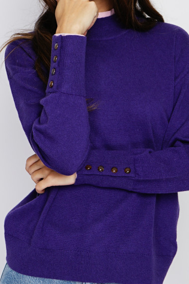 Pulover din casmir Assuili ASF2463 Violet