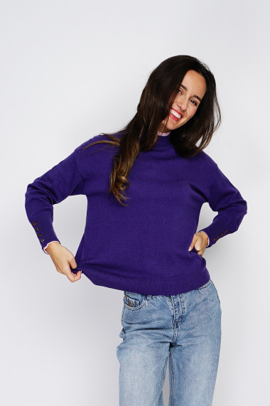 Pulover din casmir Assuili ASF2463 Violet