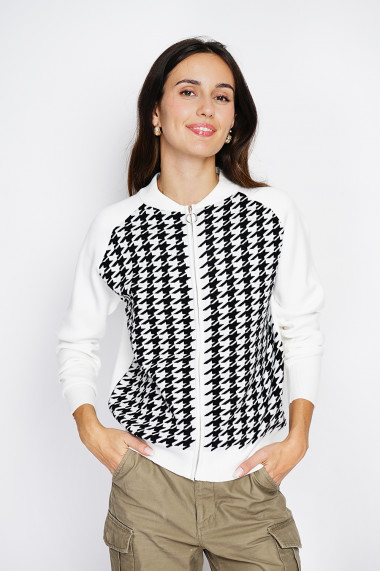 Cardigan din casmir Assuili ASF2472 Alb