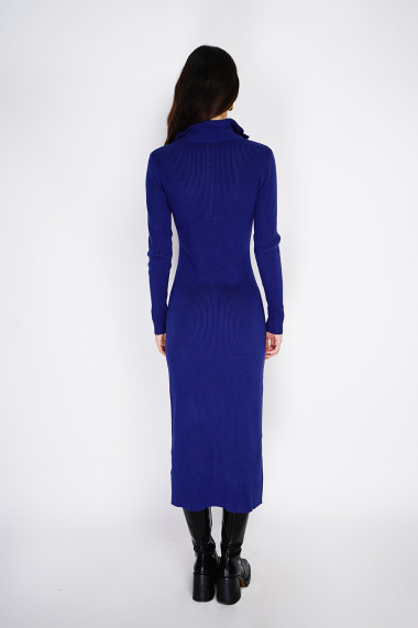 Rochie din casmir Assuili ASF2480 Bleumarin