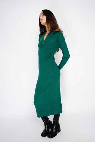 Rochie din casmir Assuili ASF2480 Verde