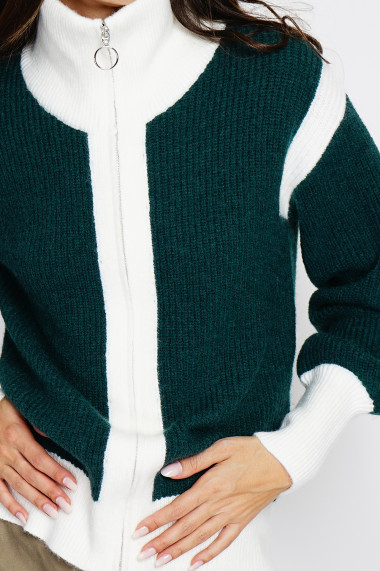 Cardigan din casmir Assuili ASF2605 Verde