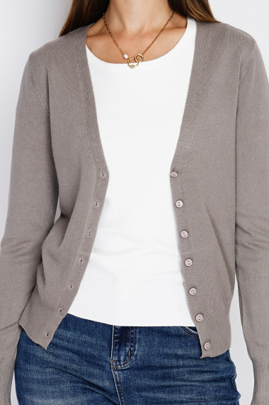 Cardigan din casmir Assuili ASF2624 Maro