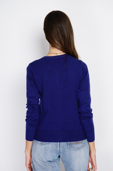 Cardigan din casmir Assuili ASF2625 Bleumarin