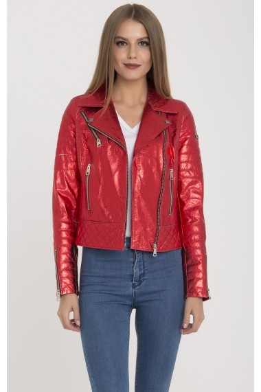Jacheta din piele IPARELDE MAS-B61 Metallic Red Rosu