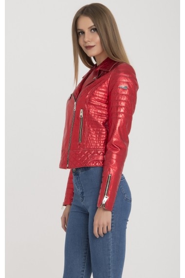 Jacheta din piele IPARELDE MAS-B61 Metallic Red Rosu