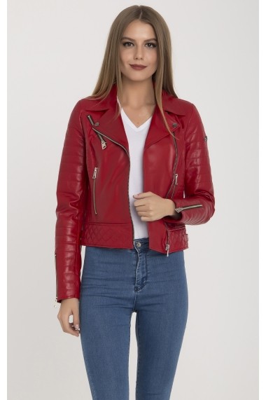 Jacheta din piele IPARELDE MAS-B61 Red Rosu