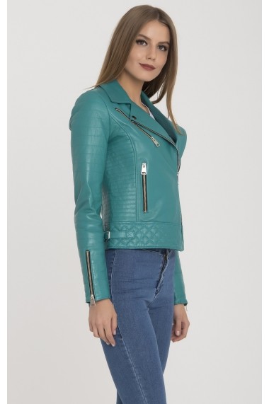 Jacheta din piele IPARELDE MAS-B61 Turquoise Turcoaz