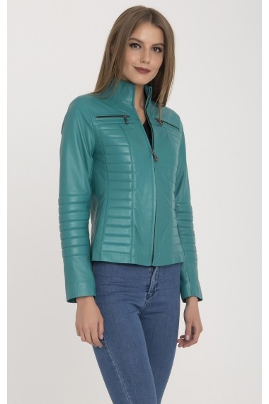 Jacheta din piele IPARELDE MAS-B8124 Turquoise Turcoaz