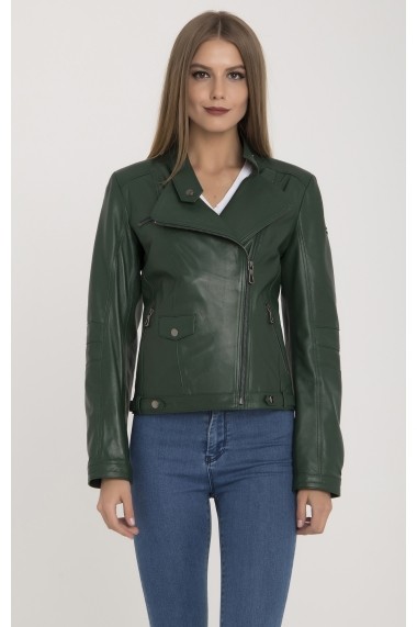 Jacheta din piele IPARELDE MAS-B9218 Green Verde