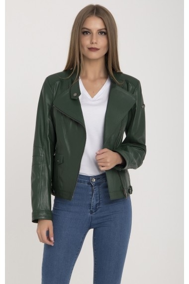 Jacheta din piele IPARELDE MAS-B9218 Green Verde
