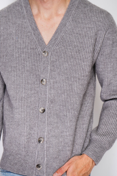 Cardigan din casmir C&Jo CJ130 Gri