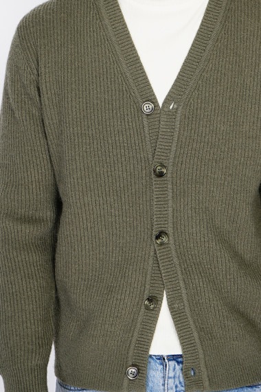 Cardigan din casmir C&Jo CJ130 Kaki