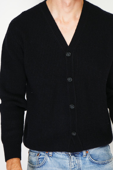 Cardigan din casmir C&Jo CJ130 Negru