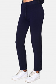 Pantaloni din casmir si viscoza CJF1238 Bleumarin