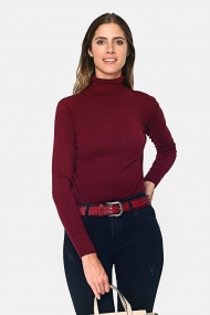 Pulover din casmir si viscoza CJF1253 Bordo