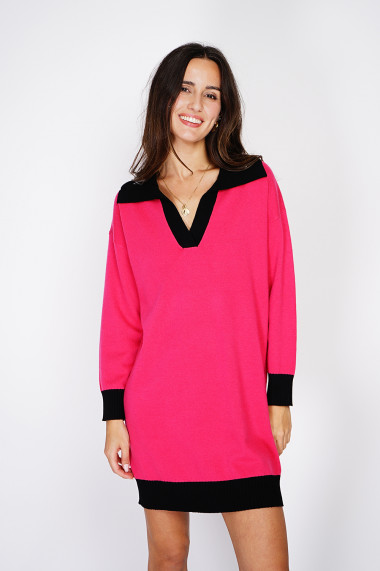 Rochie din casmir C&Jo CJF2595 Fuchsia