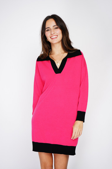 Rochie din casmir C&Jo CJF2595 Fuchsia