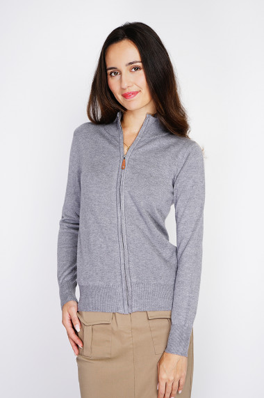 Cardigan din casmir C&Jo CJF2626 Gri