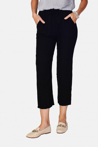 Pantaloni Le Jardin du Lin E23-21 Negru